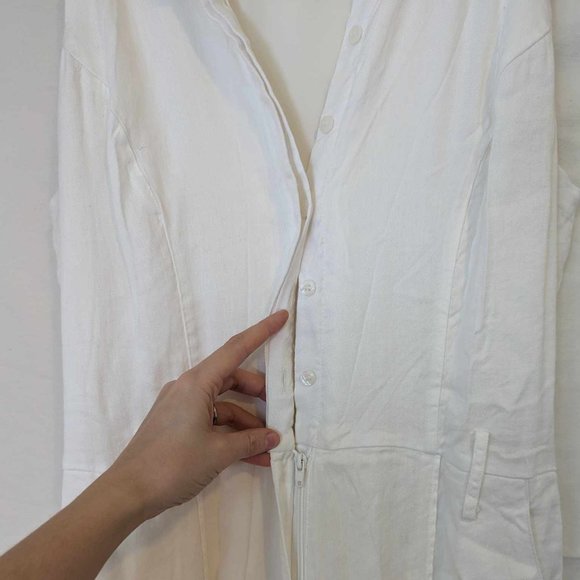 {Guess} Ilaria Cropped Wide-Leg Linen Jumpsuit - Picture 8 of 11